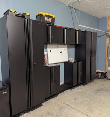 Custom garage storage cabinets installed Dayton OH