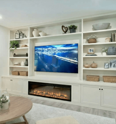 Custom entertainment center built-in with TV mount Dayton OH