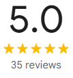 Google review rating 5.0 after 35 reviews
