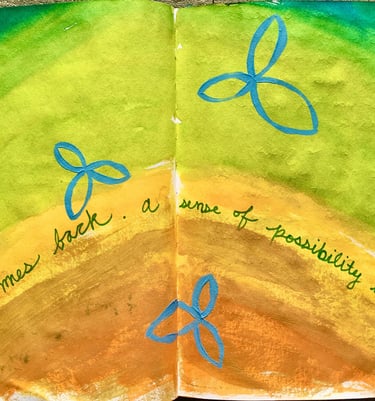 mixed media art therapy art journaling example