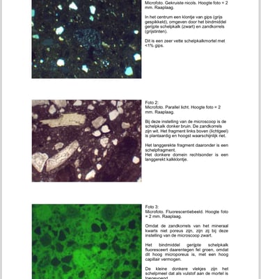 analyse rapport van historisch stucwerk
