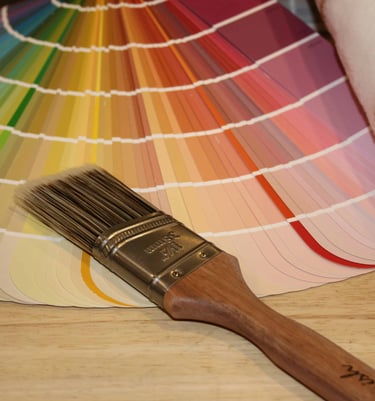 paint wheel and paint brush for choosing colors
