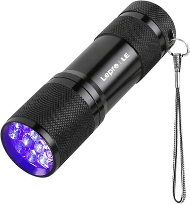 LEPRO Linterna Ultravioleta 9 LED para Detectar Manchas de Orina y de Mascota