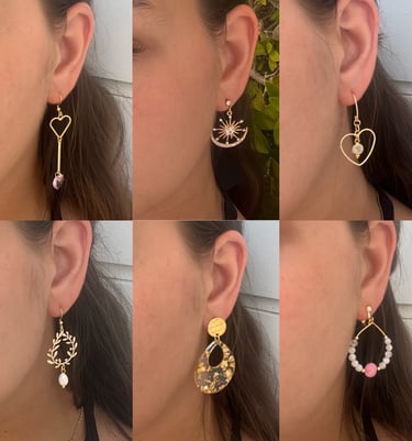 boucles d'oreilles faites main à partir de matériaux de qualité