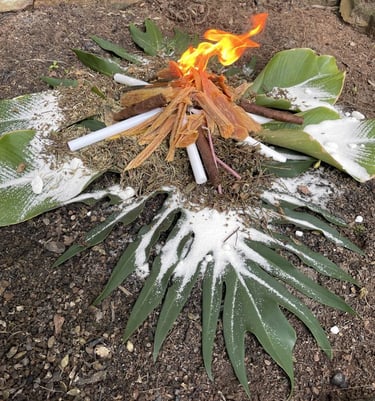 A ceremonial funeral fire.