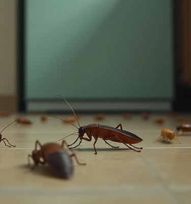 a group of cockles on the floor of a kitchen