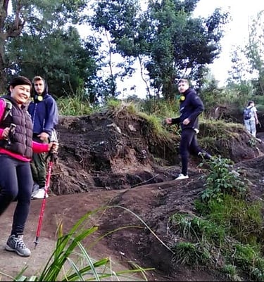 hiking on Ijen volcano