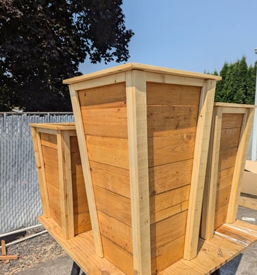 3 tall cedar planter boxes