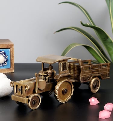 Brass 9 Inches Tractor Miniature Showpiece Aligarh