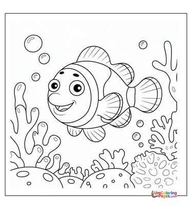 clownfish coloring page for kids