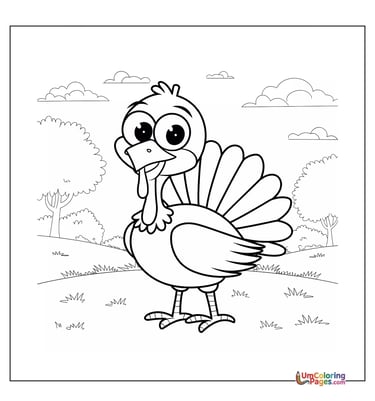 turkey coloring page for kids