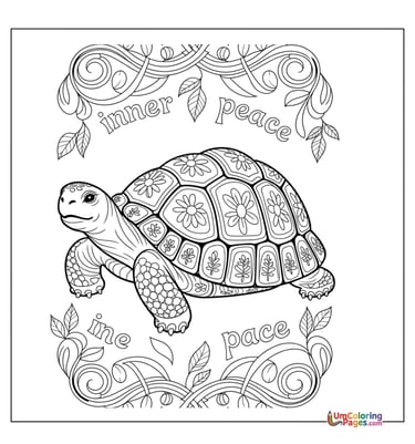 Tortoise coloring page shelled reptile printable for kids