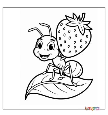 Ant coloring page insect printable for kids worksheet