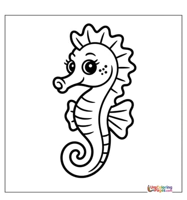 seahorse coloring page for kids