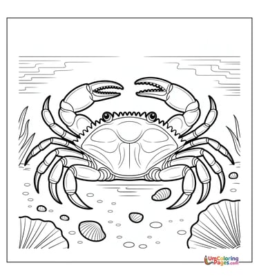 crab coloring page for kids