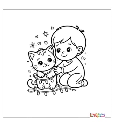Kitten coloring page baby cat printable for kids