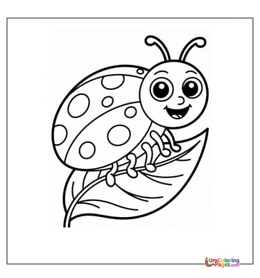 Ladybug coloring page spotted insect printable for kids