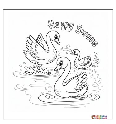 swan coloring page for kids