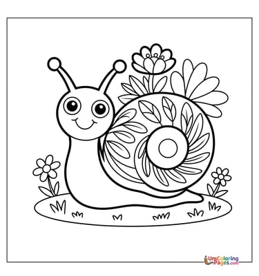 Snail coloring page slow creature printable for kids