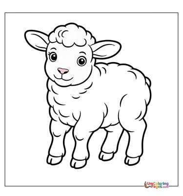 sheep coloring page for kids