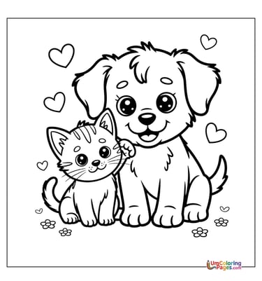Puppy coloring page baby dog printable for kids