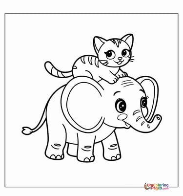 Elephant coloring page African animal printable for kids