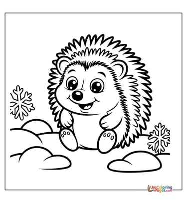Hedgehog coloring page spiky pet printable for kids