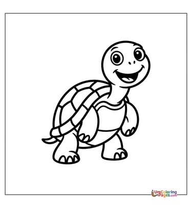 Turtle coloring page shelled pet printable for kids