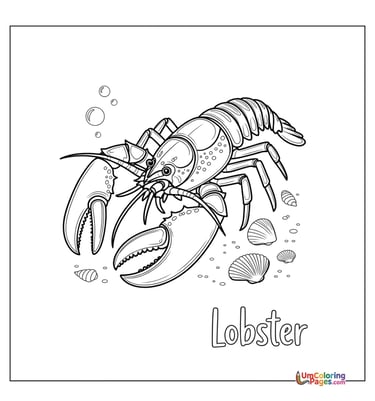 lobster coloring page for kids