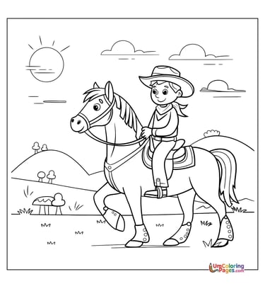 horse coloring page for kids
