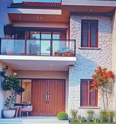 लखनऊ में निश्चित बजट के साथ आधुनिक 2-मंजिला घर का शानदार निर्माण।"