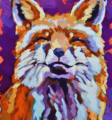 Eclectic impressionistic red fox image 