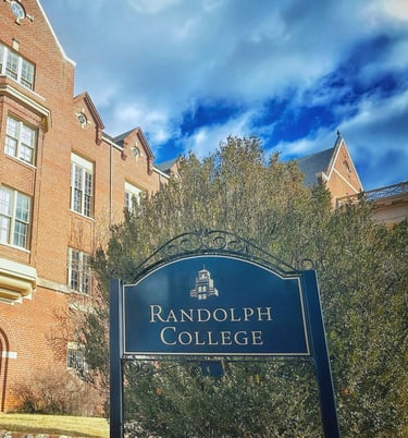 Sign for "Randolph College" Lynchburg Va
