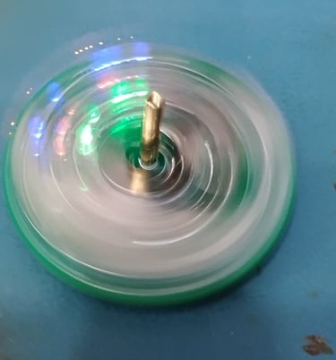 Ghosted LED's on spinning top