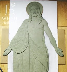 Risen Christ - 10' - clay sculpture - Jeremiah D Welsh