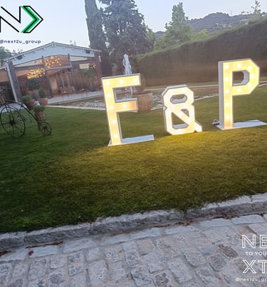 Letras 3D de 1'2 metros de alto iluminadas
