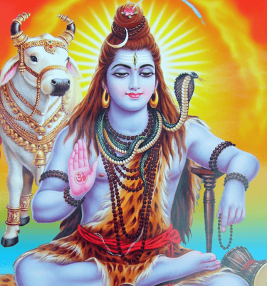 image of Lord Shiva, seated, with Nandi