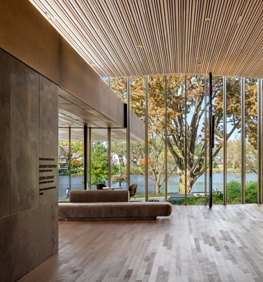 Interior of Tom Patterson Theatre, showing Pengelly's brass work extending inside