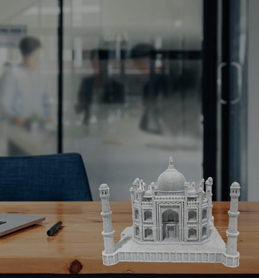 Taj mahal statue in desk