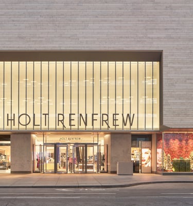 Front of Holt Renfew, where the bronze canopy was made by Pengelly