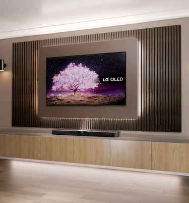 Custom Media Walls with TV & LED lighting - MountMyTV