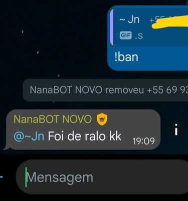 comando ban bot de figurinhas