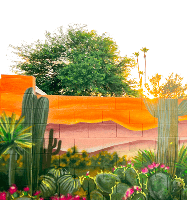 Arizona cactus mural 