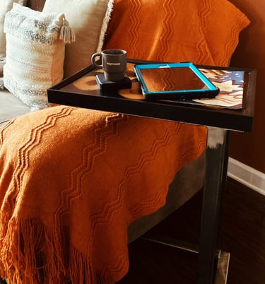 Shaped End Table, Side Table for couch. Sofa table with Metal  Frame for Living Room Bedroom Bedside