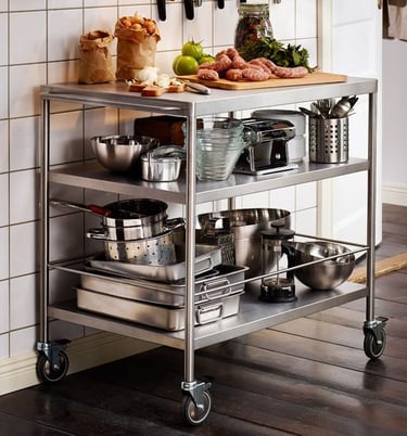 Stainless Steel Benchtops are great for holding appliances, bowls and more in the kitchen