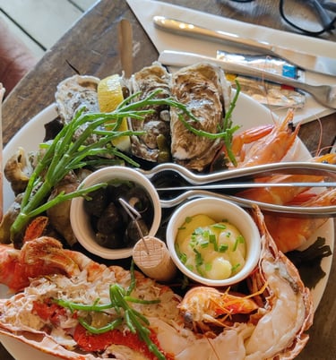 Fruits de mer bij La Vieille Digue.
