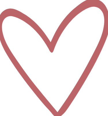 A transparant heart with a red outline