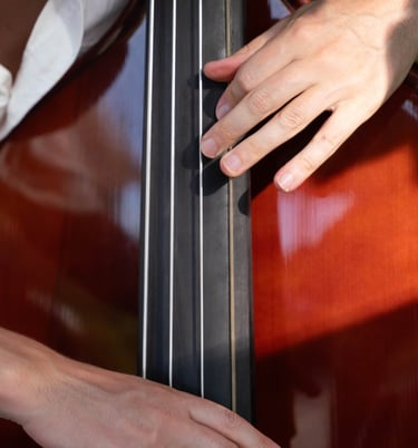 a photo detail of a bassoon during a wedding