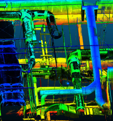 an above ceiling LiDar scan of MEP systems