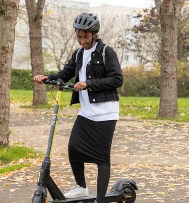 Ready to zoom off my Trekk scooter